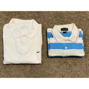 MENS POLO shirts VINEYARD VINES Size M COLOURS Size L (fits like M) White Stripe